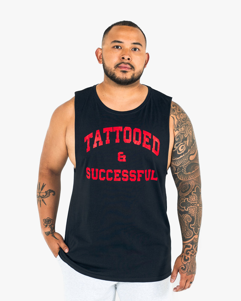 WKND Relaxed Tank - Navy w/ Red