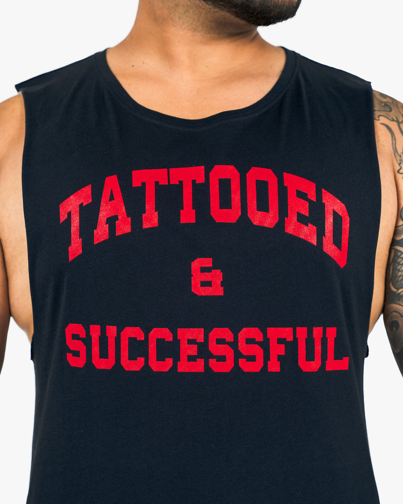WKND Relaxed Tank - Navy w/ Red