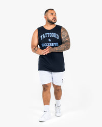 WKND Relaxed Tank - Navy w/ Light Blue