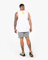 WKND Relaxed Tank - White w/ Yellow