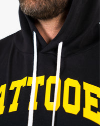 WKND Sleeveless Hoodie - Black w/ Yellow