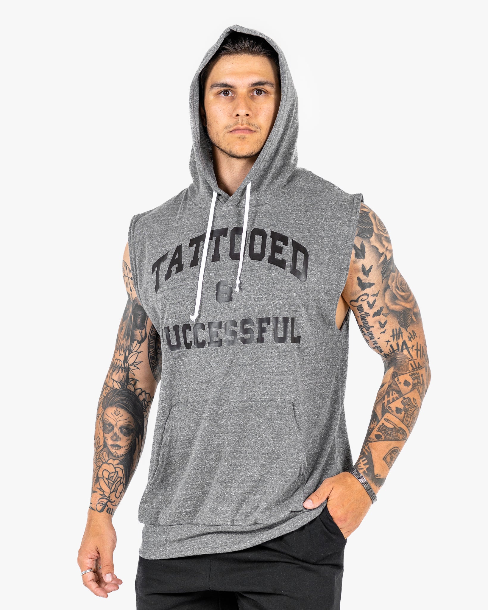 WKND Sleeveless Hoodie - Heather Grey
