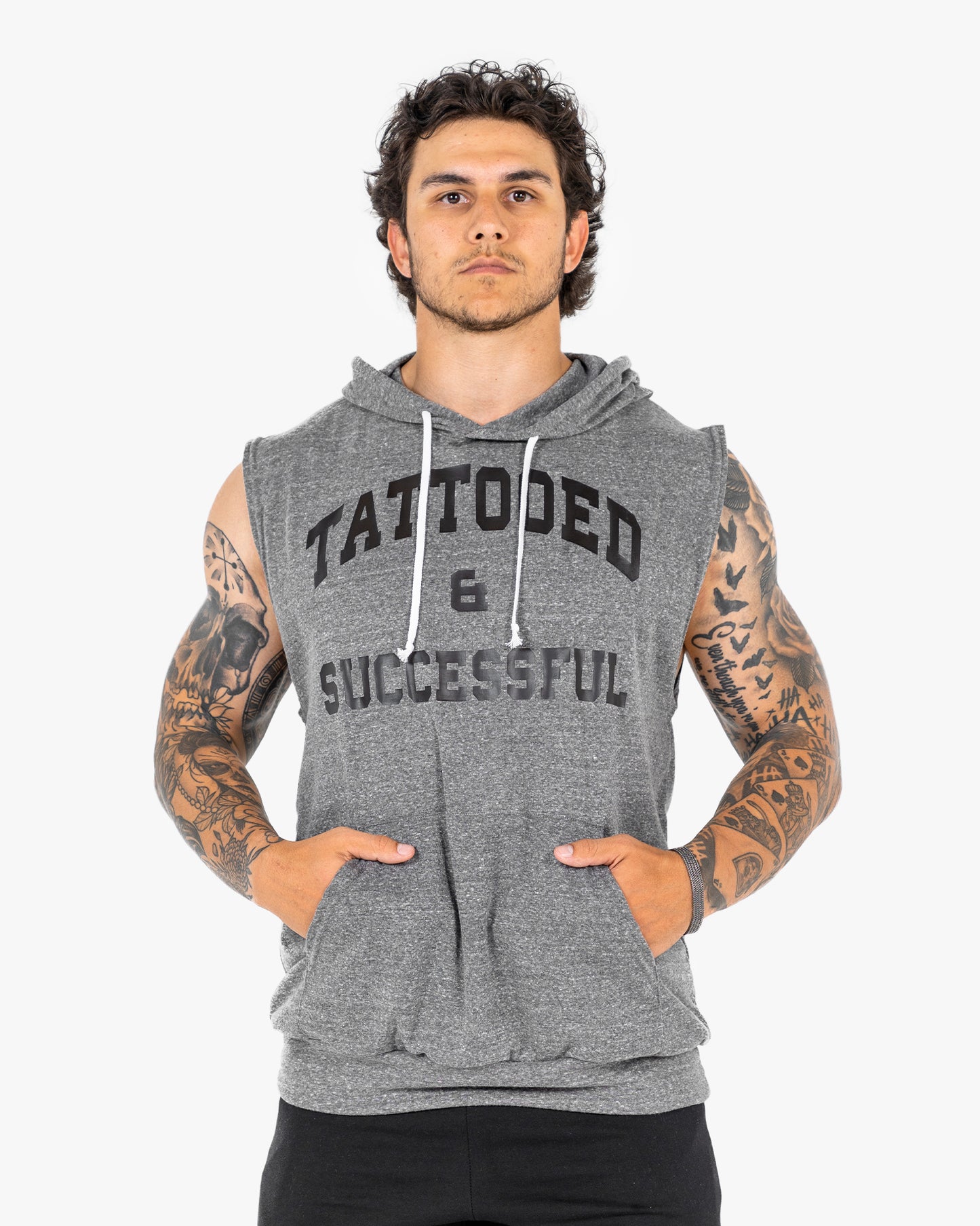 WKND Sleeveless Hoodie - Heather Grey