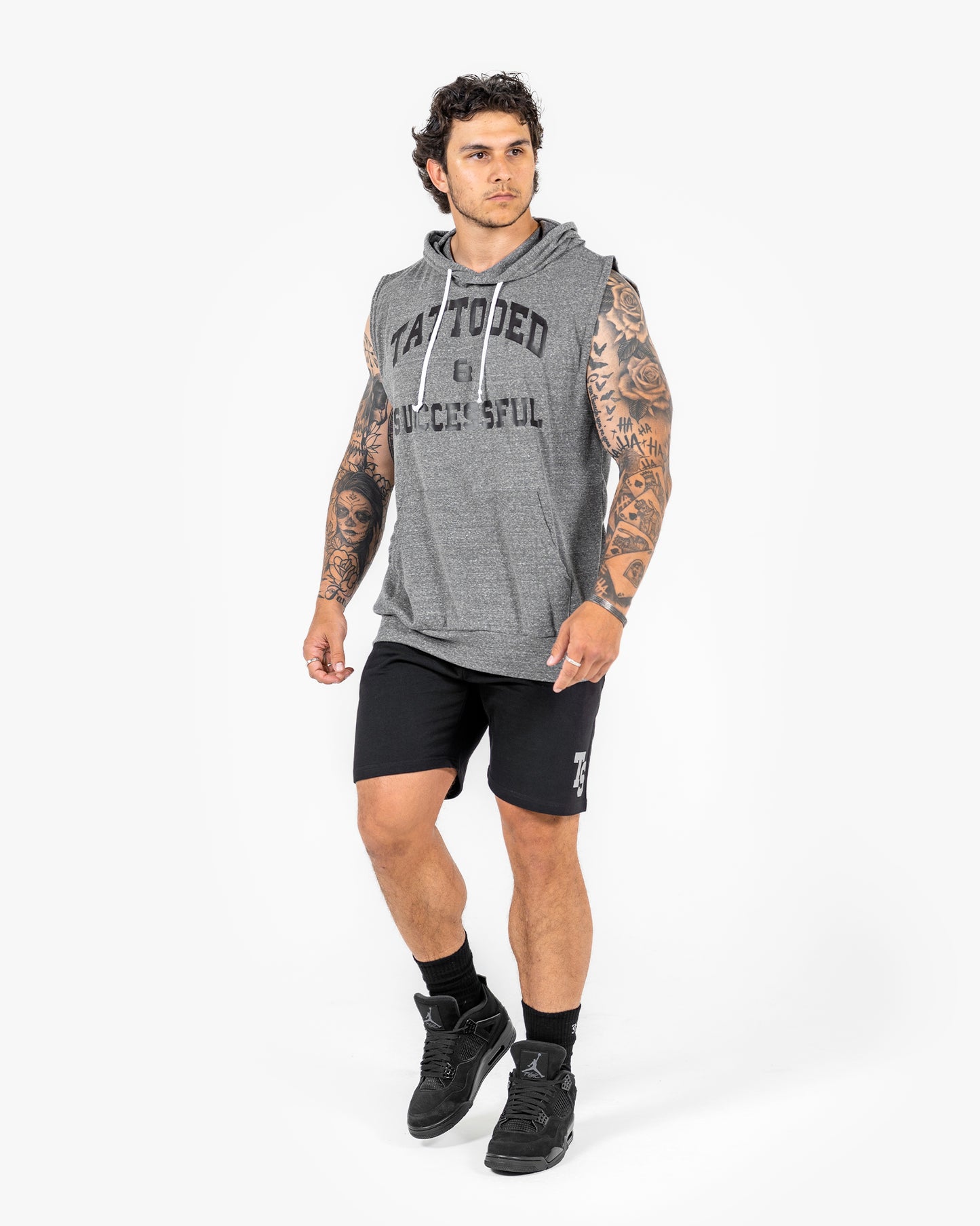WKND Sleeveless Hoodie - Heather Grey