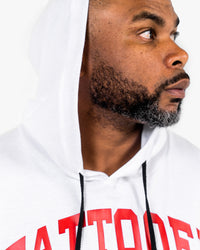 WKND Sleeveless Hoodie - White w/ Red