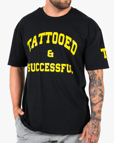 WKND Staple Tee - Black w/Yellow