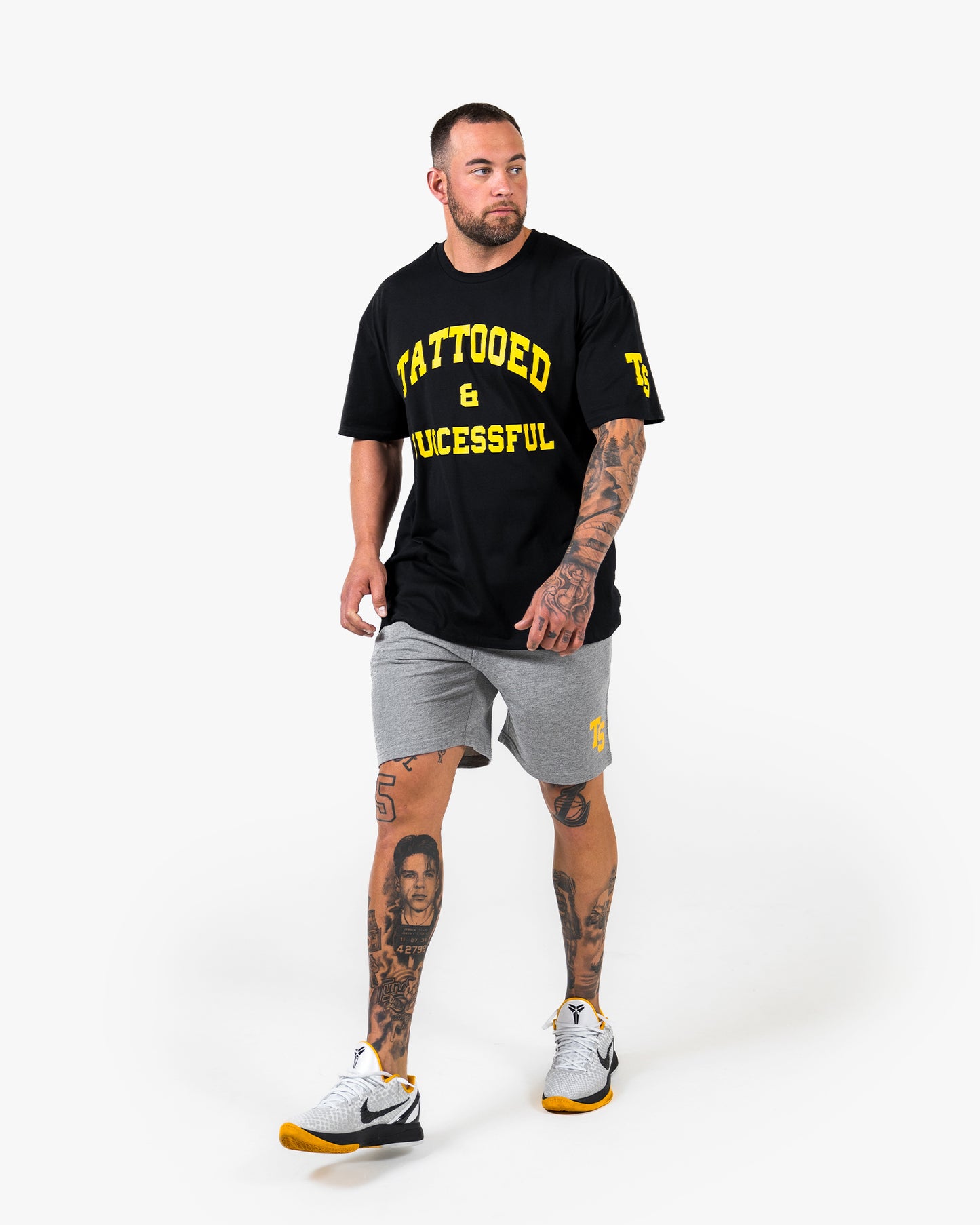 WKND Staple Tee - Black w/Yellow