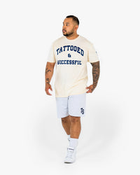 WKND Staple Tee - Ecru w/ Navy