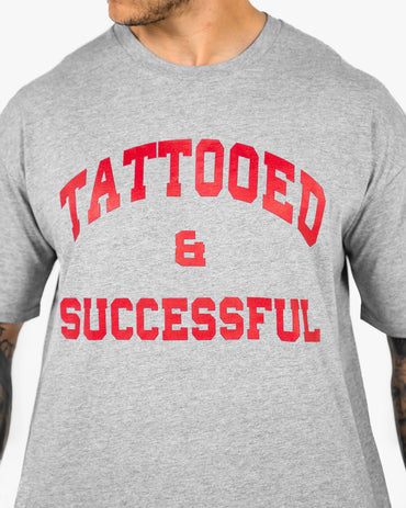 WKND Staple Tee - Heather Grey w/ Red