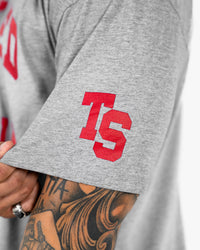 WKND Staple Tee - Heather Grey w/ Red