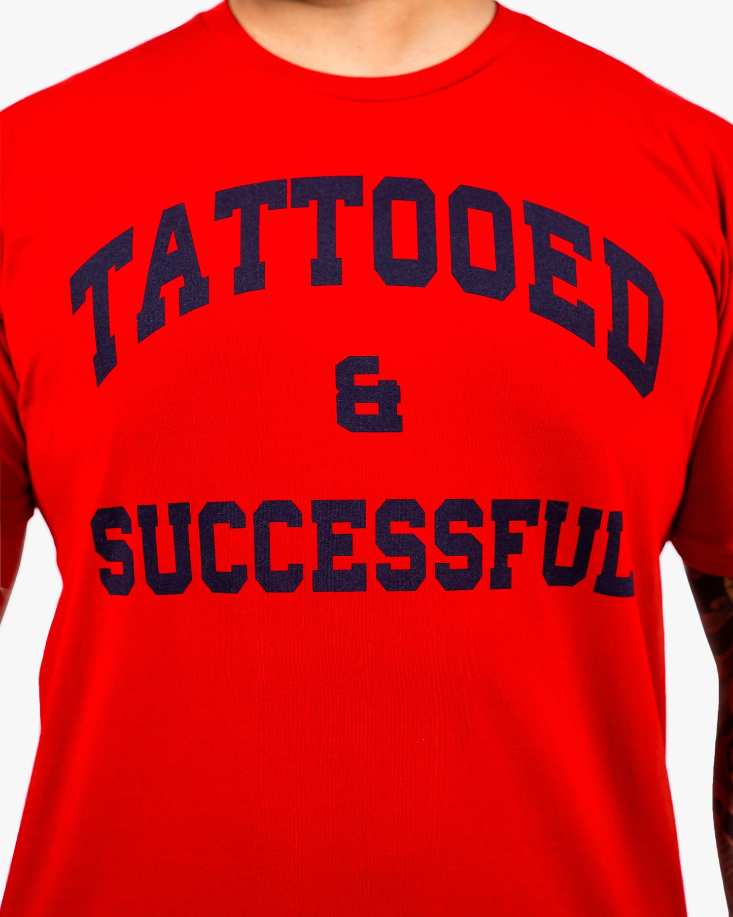 WKND Staple Tee - Red w/ Navy