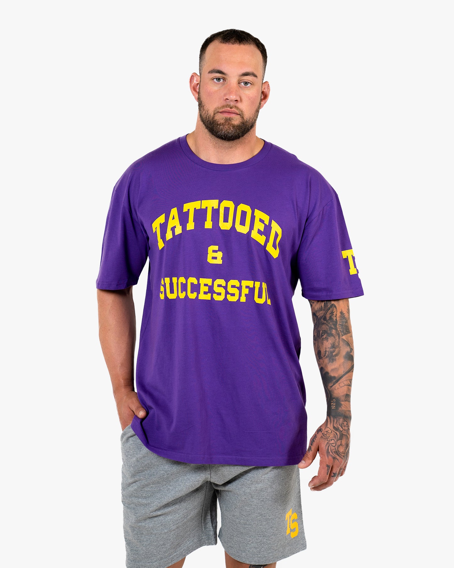 WKND Staple Tee - Purple w/ Yellow