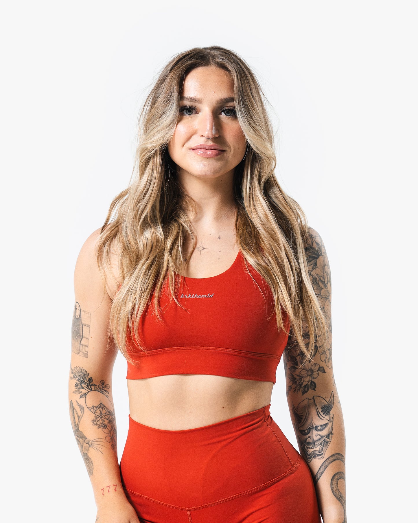 Core Script Bra - Stone Red