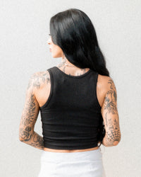 Traditional Ribbed Tank - Black