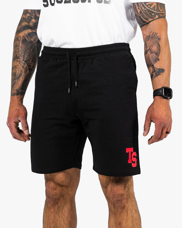 WKND Mens Comfort Shorts - Black w/ Red