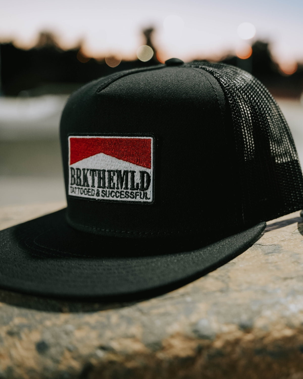 Brkthemld 5 Panel Snapback Hat- Black