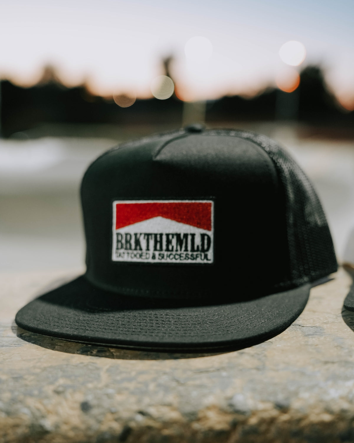 Brkthemld 5 Panel Snapback Hat- Black