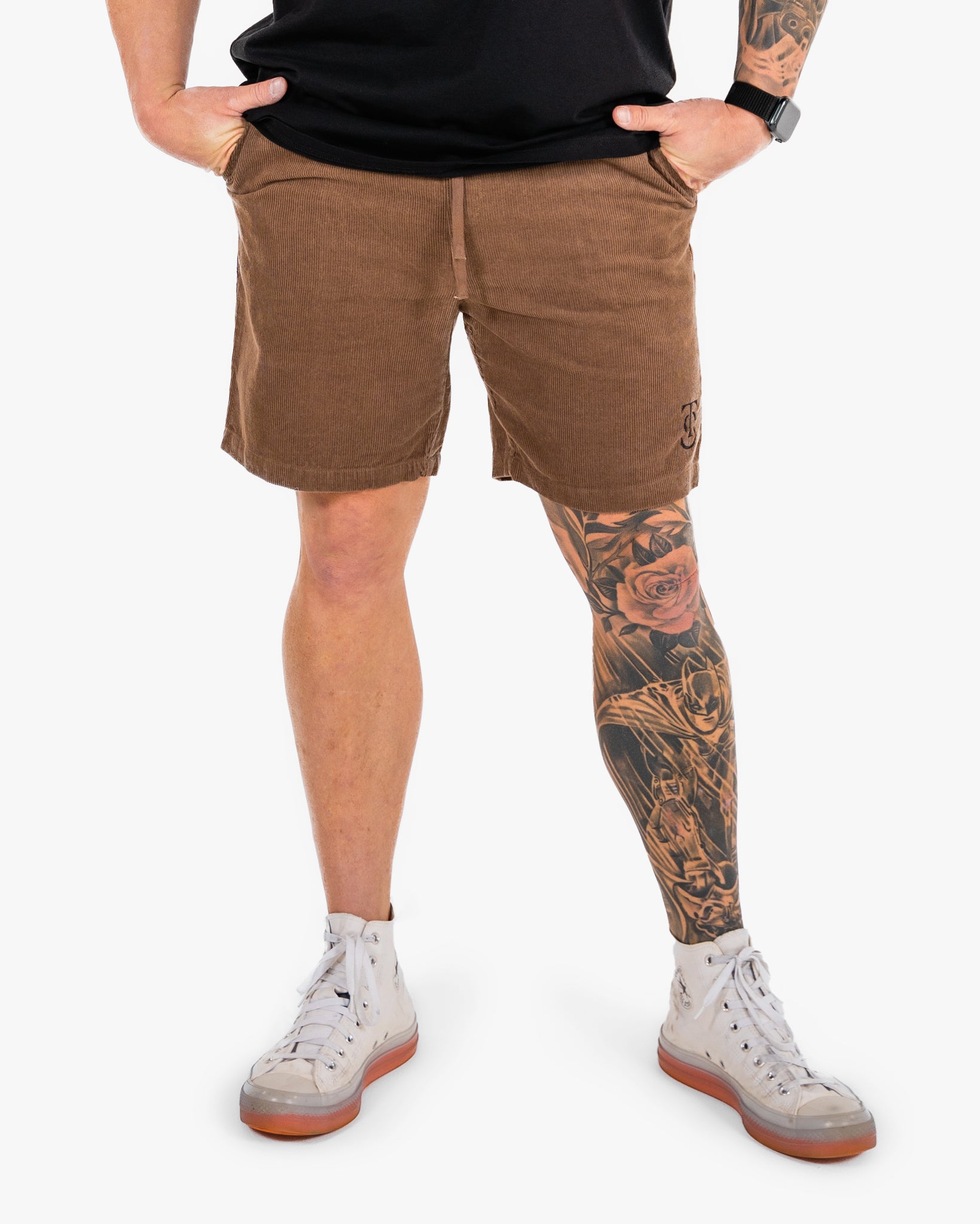 Mens Icon Cord Shorts - Walnut w/ Black