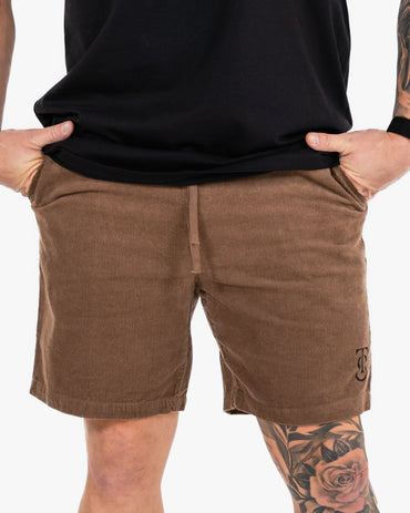 Mens Icon Cord Shorts - Walnut w/ Black