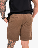 Mens Icon Cord Shorts - Walnut w/ Black