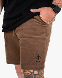 Mens Icon Cord Shorts - Walnut w/ Black