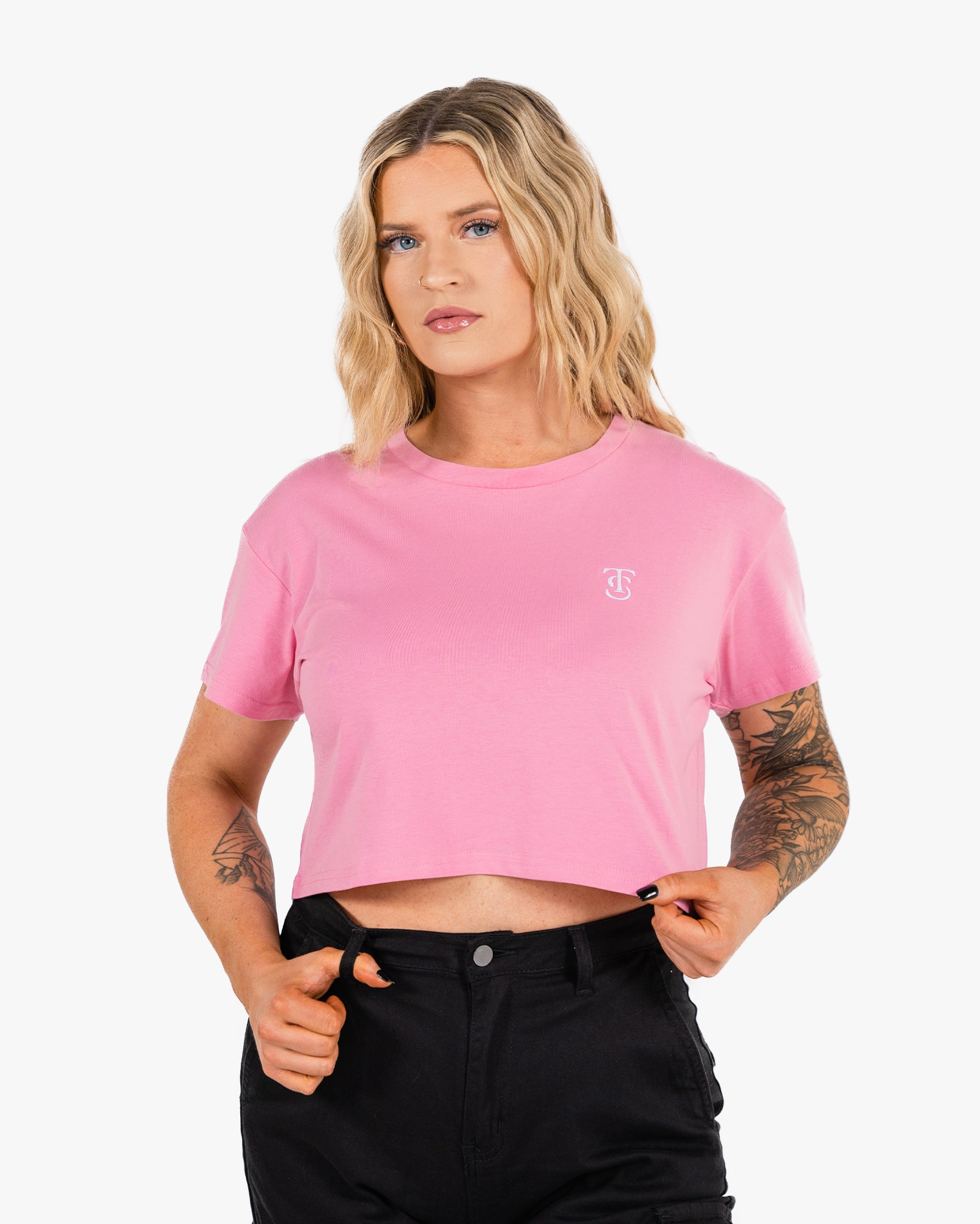 Icon Crop - Bubblegum w/ White