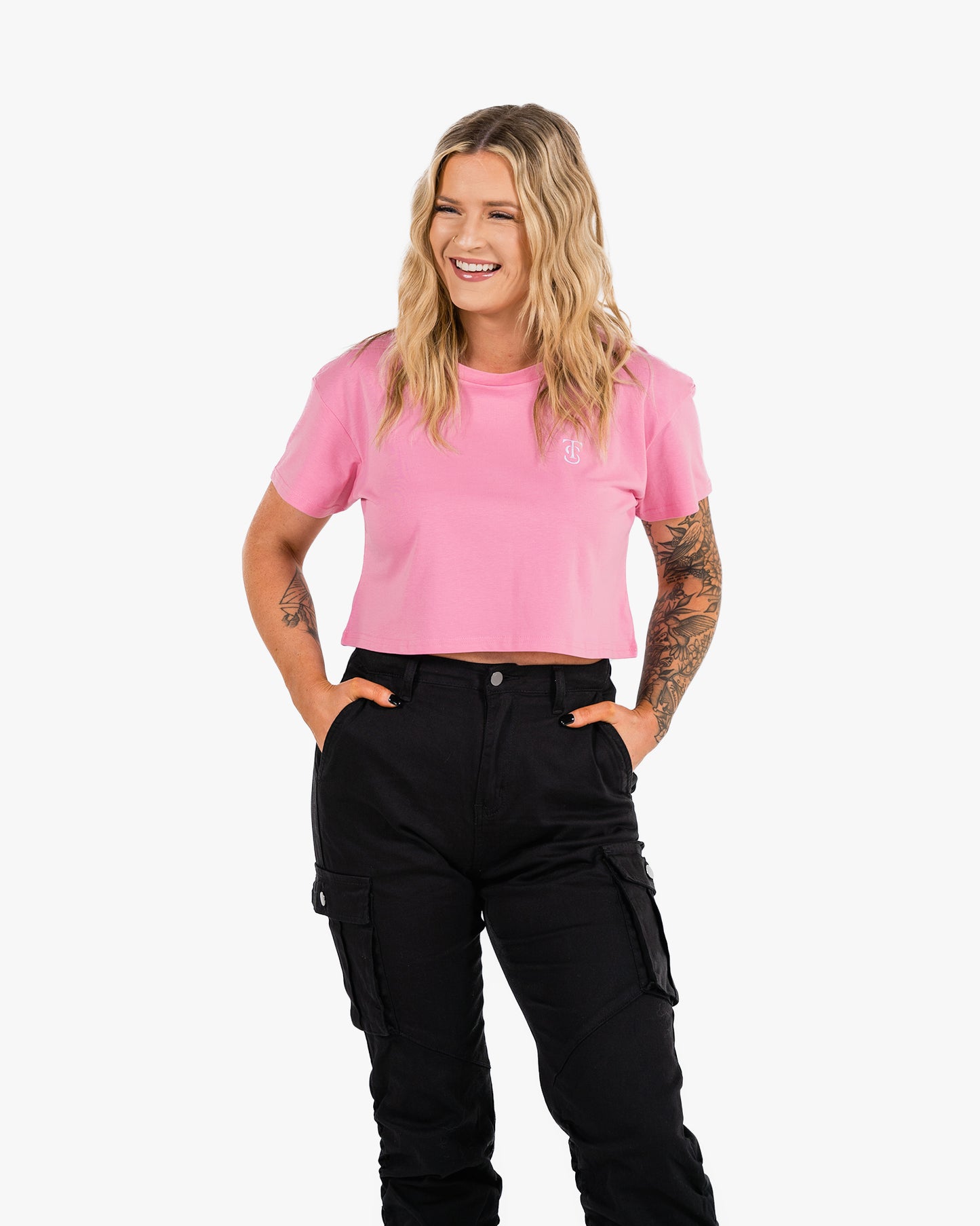 Icon Crop - Bubblegum w/ White