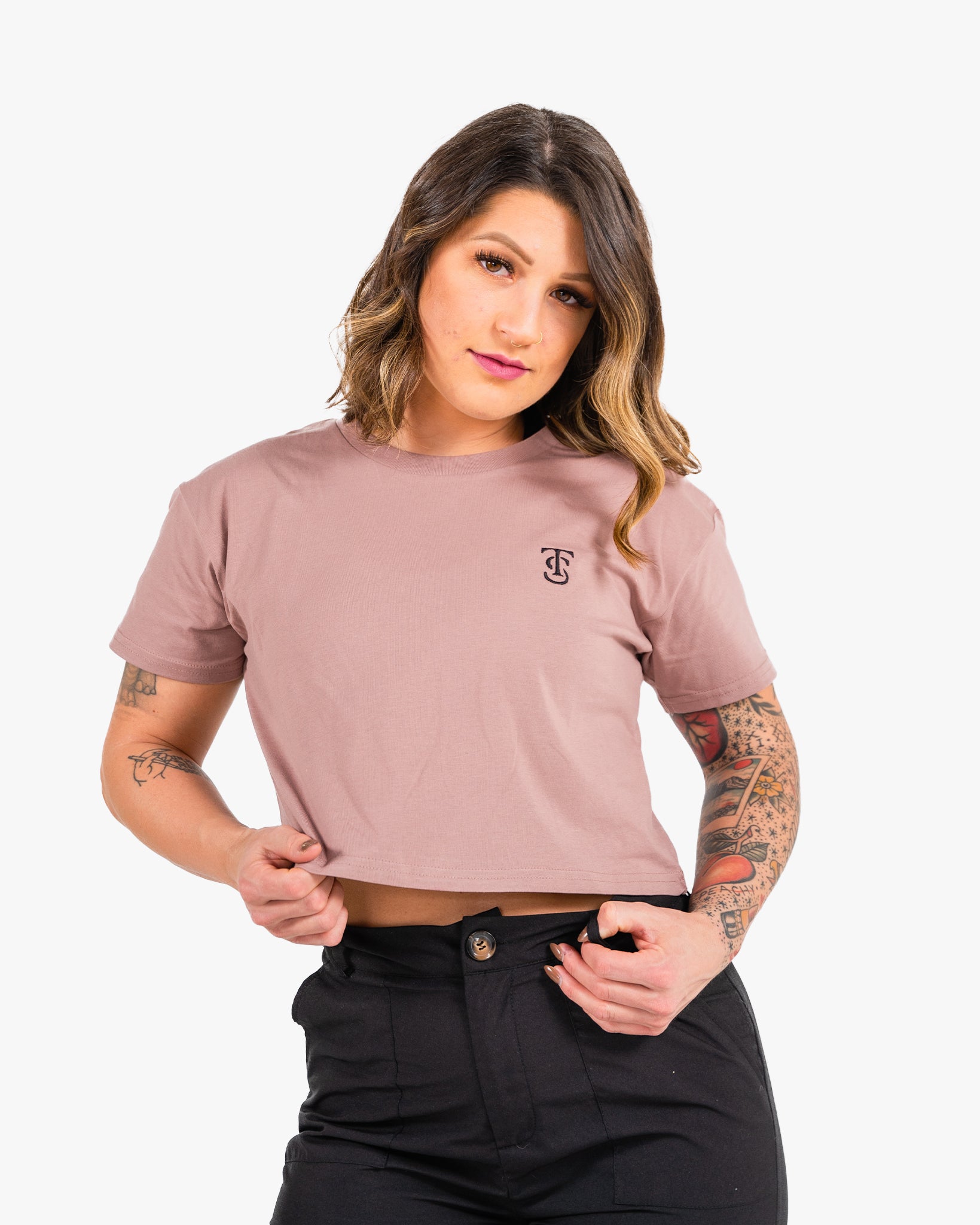 Icon Crop - Hazy Pink w/ Black