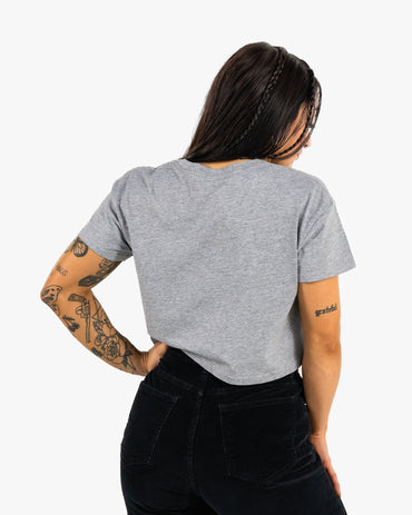 Icon Crop - Heather w/ Black