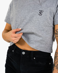 Icon Crop - Heather w/ Black