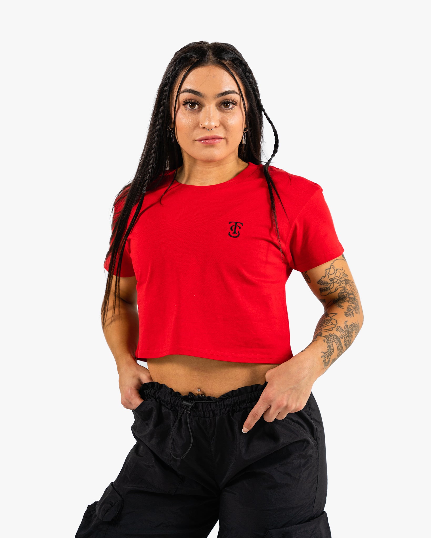 Icon Crop - Red w/ Black