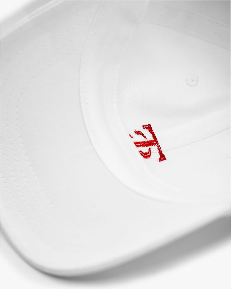 Icon Dad Hat - White w/ Red
