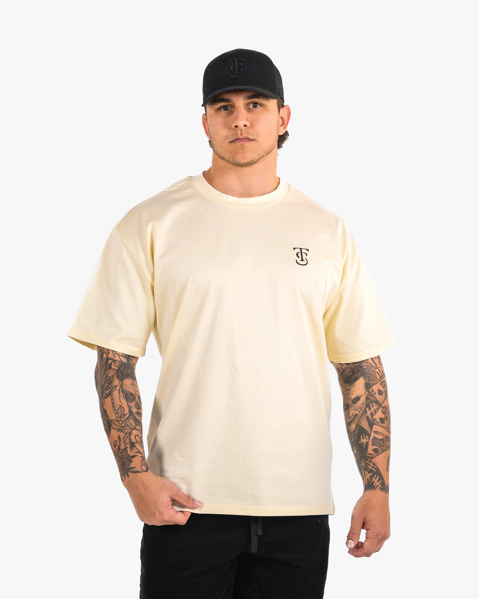 Icon Heavyweight Tee - Butter w/ Black