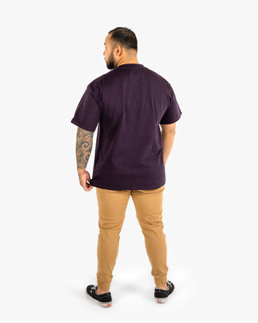 Icon Heavyweight Tee - Plum w/ Black