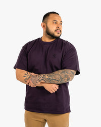 Icon Heavyweight Tee - Plum w/ Black