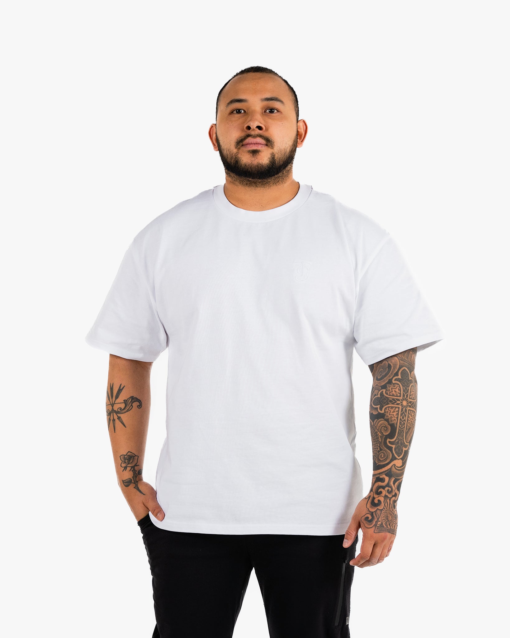 Icon Heavyweight Tee - White w/ White