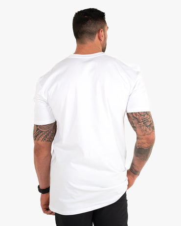 Icon Long Tee - White w/ White