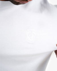 Icon Long Tee - White w/ White