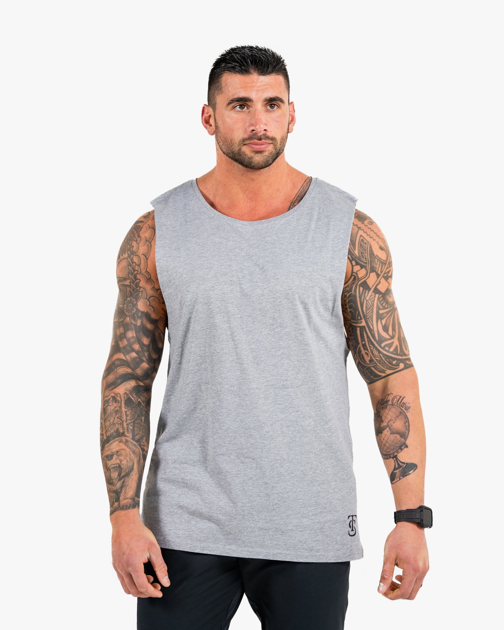 Icon Tank - Heather w/ Black