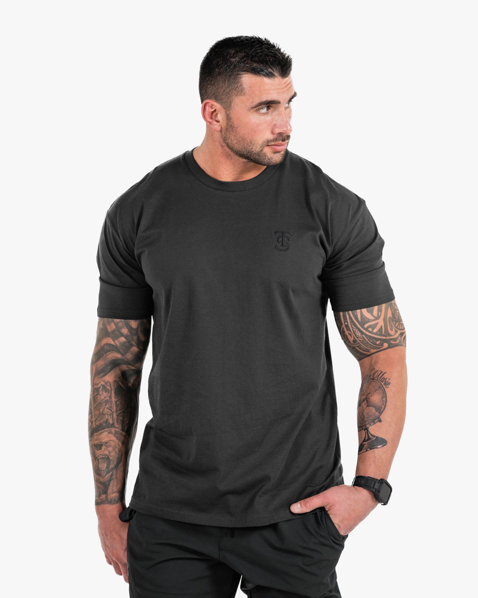 Icon Tee - Charcoal w/ Black