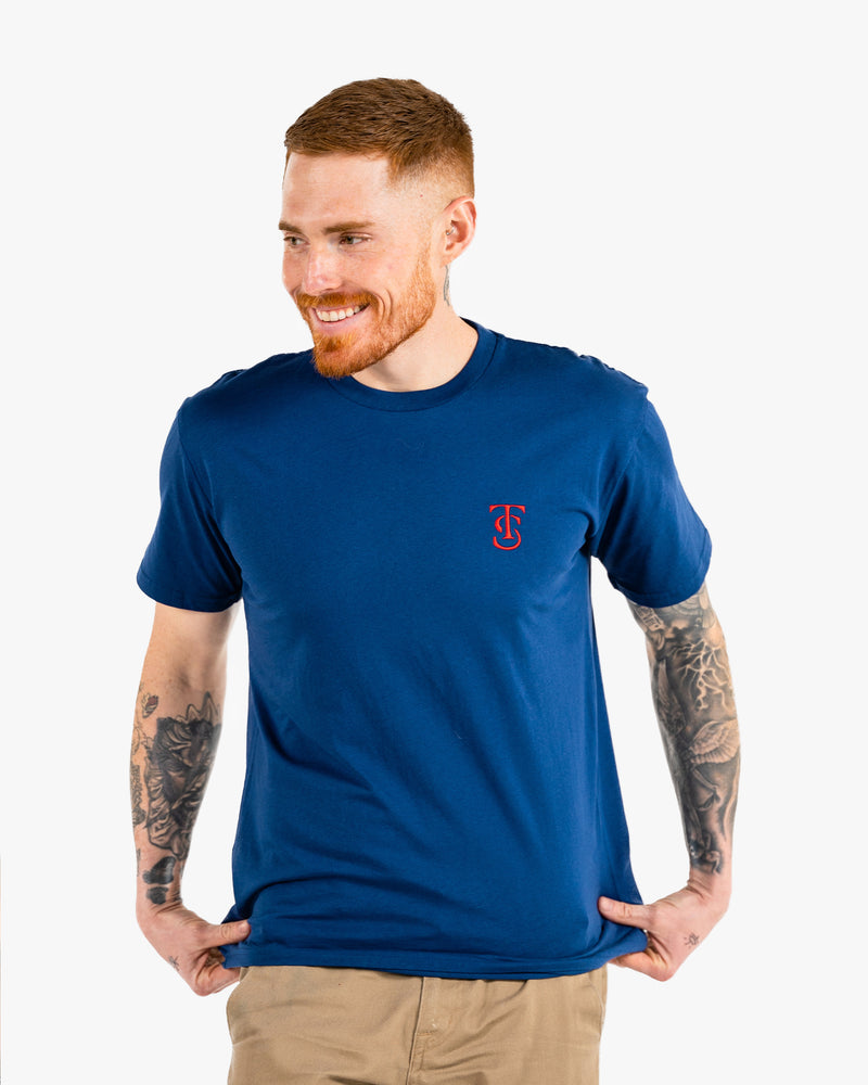 Icon Tee - Blue w/ Red