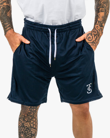 Icon Court Shorts - Navy w/ White