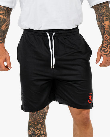 Icon Court Shorts - Black w/ Red