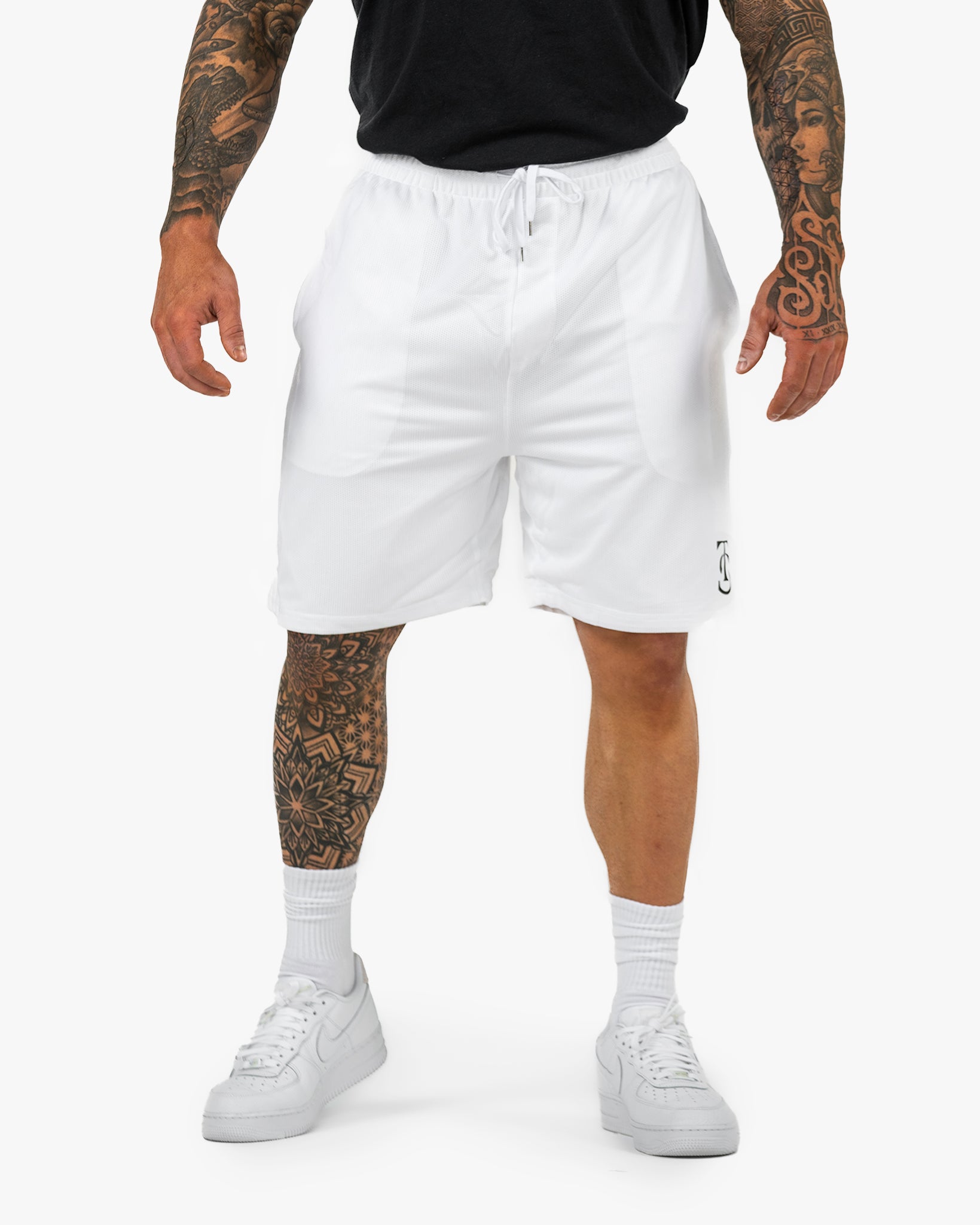 Icon Court Shorts - White w/ Black