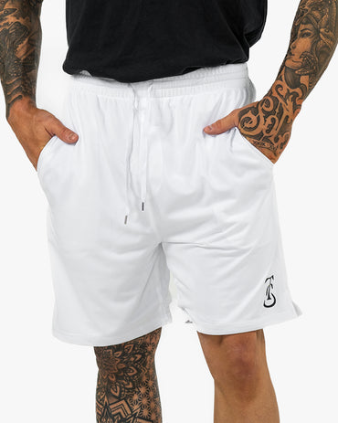 Icon Court Shorts - White w/ Black