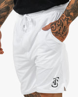 Icon Court Shorts - White w/ Black