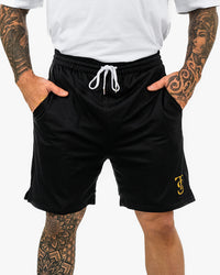 Icon Court Shorts - Black w/ Gold
