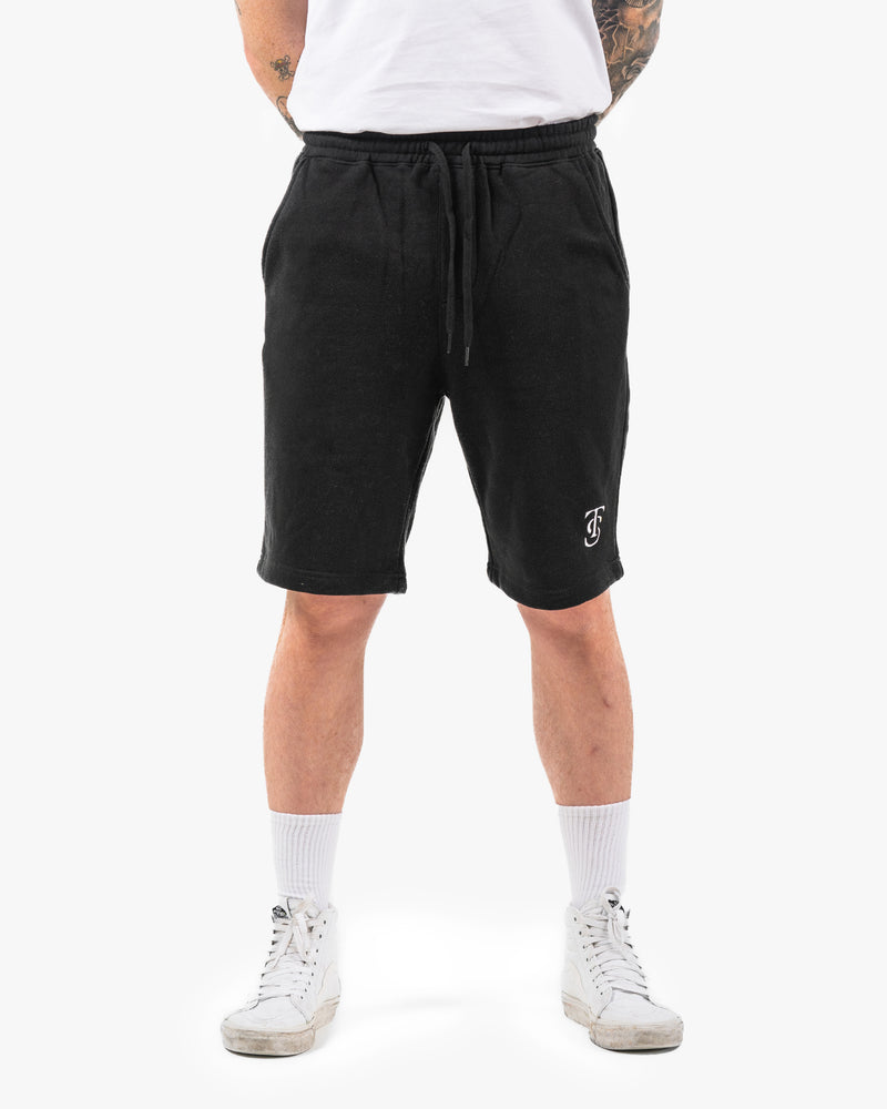 Mens Icon Sweat Shorts - Black w/ White