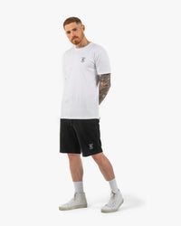Mens Icon Sweat Shorts - Black w/ White