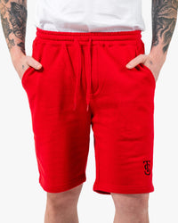 Mens Icon Sweat Shorts - Red w/ Black